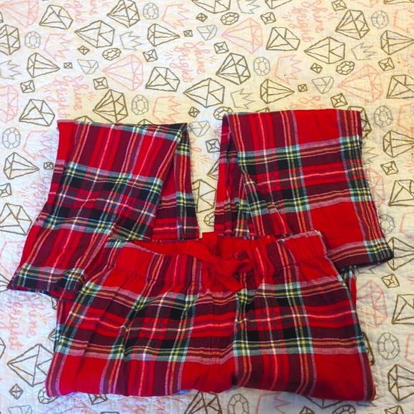Lands end red plaid flannel pajama pants XXS 00 - Picture 3 of 5